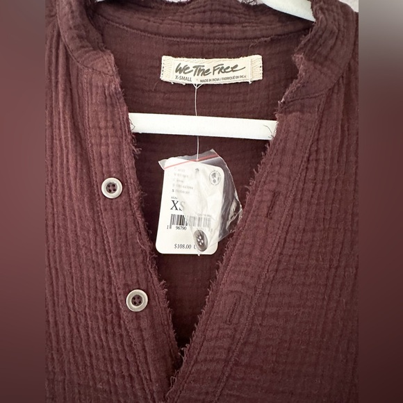 Free‎ People Summer Daydream Button Down Lagenlook Size XS - Picture 3 of 5